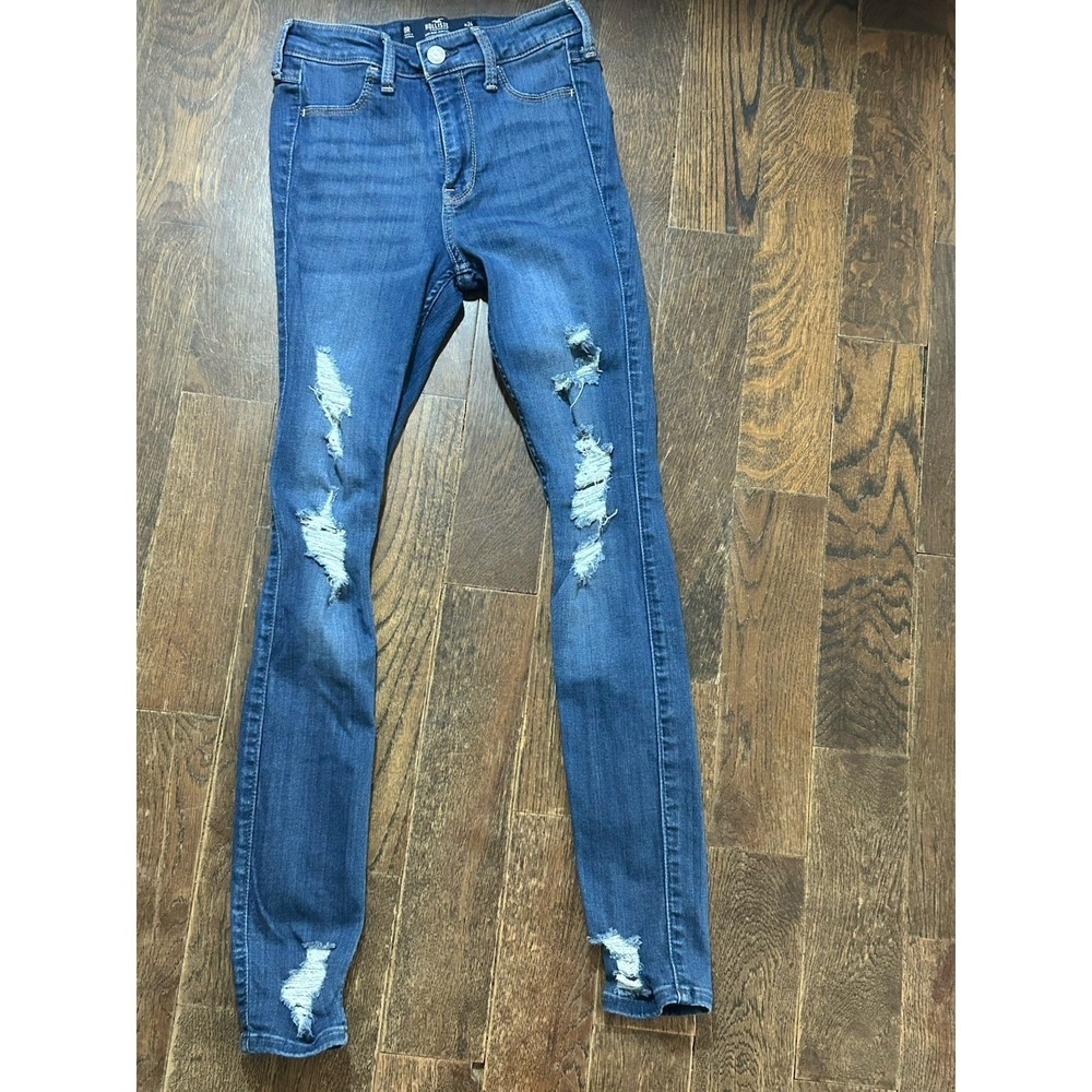 Women's Hollister high-rise super skinny distressed leggings jeans W24 L28 OR